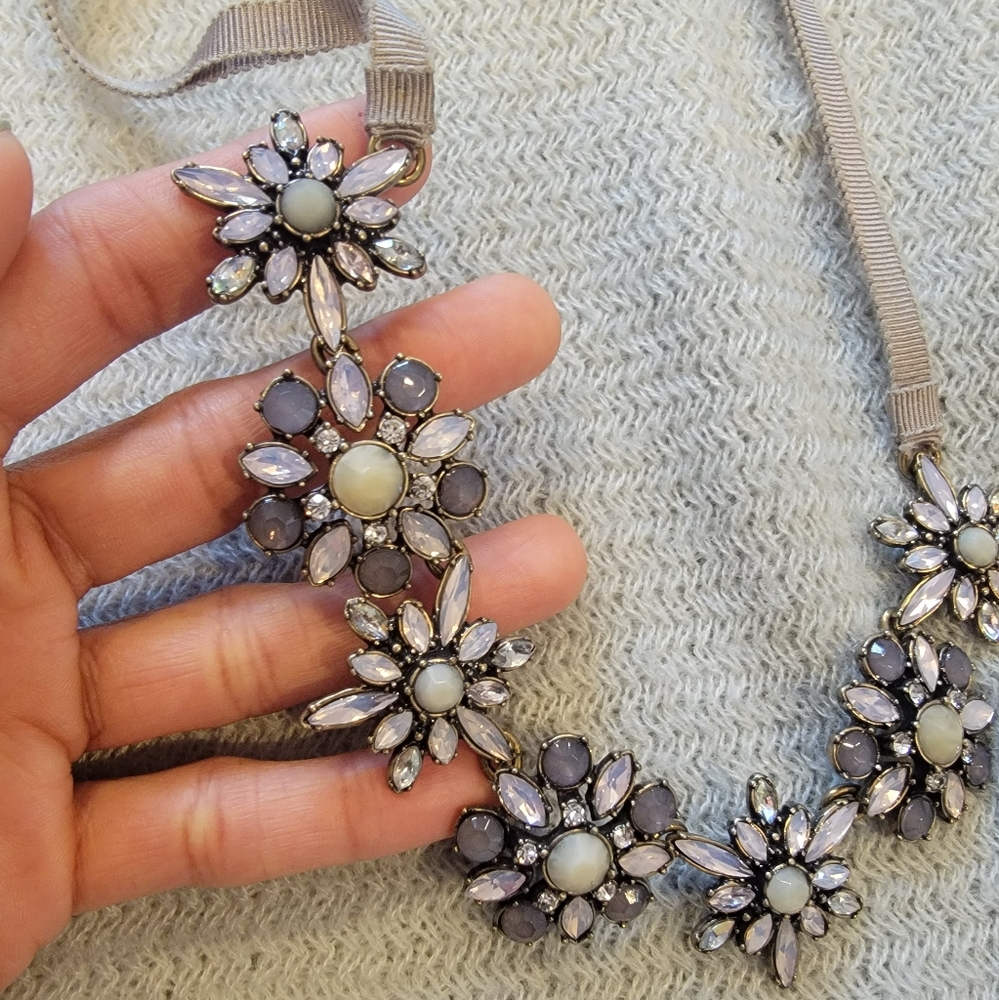 Gorgeous rare lavender grey pick crystals necklace